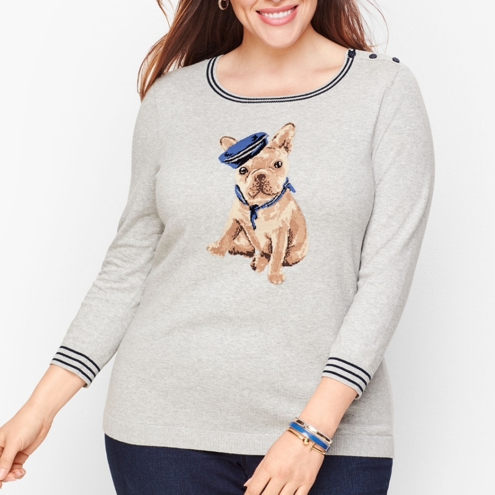 Talbots Frenchie Nautical Sweater, Sz 3X